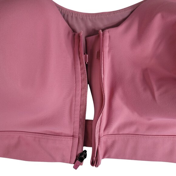 Old Navy Active Powersoft Go Dry Sports Bra Pink 42DD Zip Front Adj Wireless Pad - Picture 4 of 11